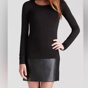 Bailey 44 faux leather black long sleeve dress